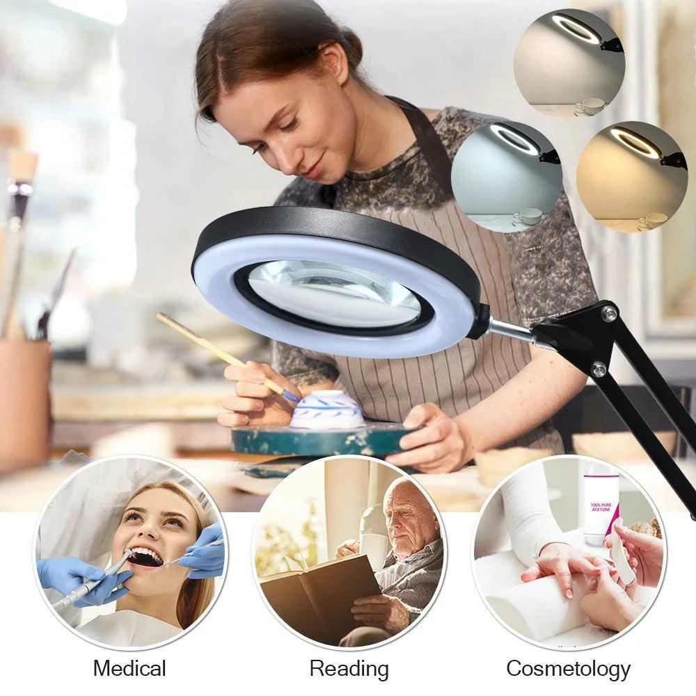 NEW Illuminated Magnifier USB 3 Colors LED Magnifying Glass for Soldering Iron Repair/Table Lamp/Skincare Beauty