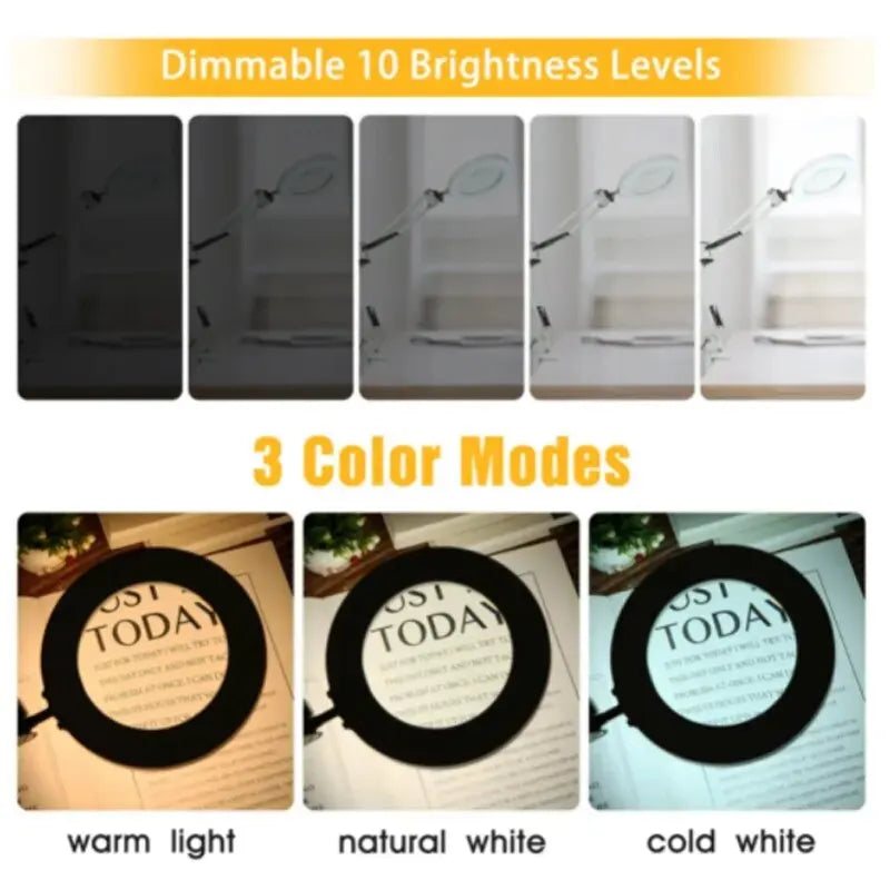NEW Illuminated Magnifier USB 3 Colors LED Magnifying Glass for Soldering Iron Repair/Table Lamp/Skincare Beauty
