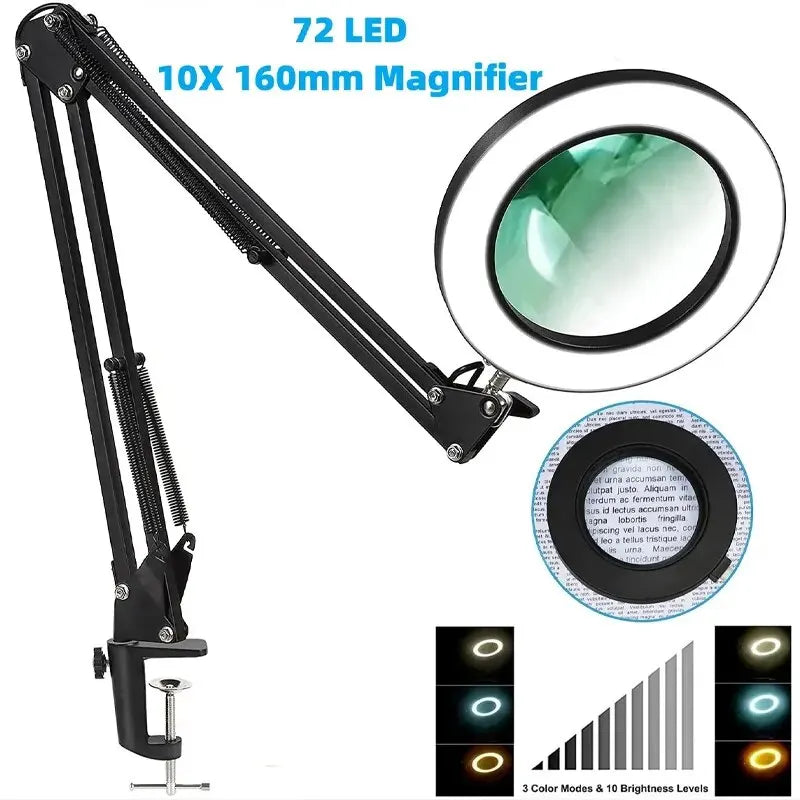 NEW Illuminated Magnifier USB 3 Colors LED Magnifying Glass for Soldering Iron Repair/Table Lamp/Skincare Beauty